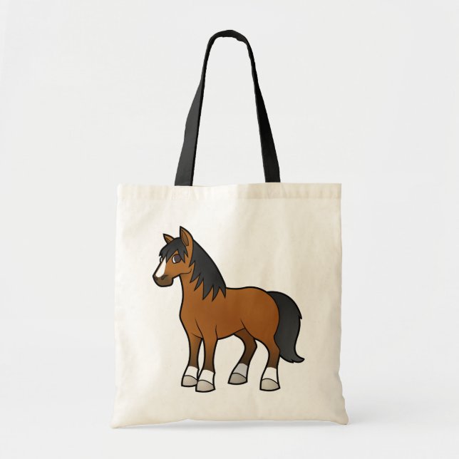 Bolsa Tote Cavalo de desenho animado (Frente)