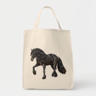 Bolsa Tote Cavalo de Rascunho Friésio Preto