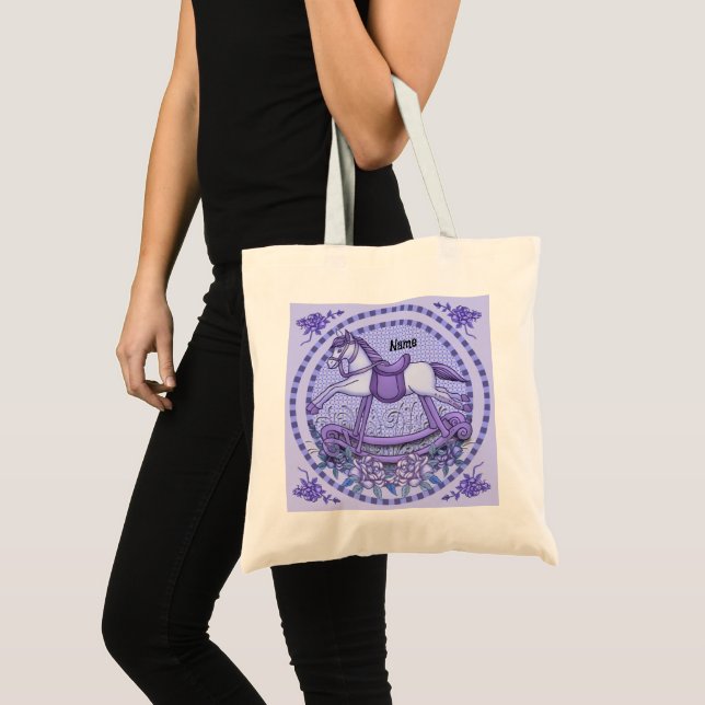 Bolsa Tote Cavalo de Rocco Rosa Roxo (Frente (produto))
