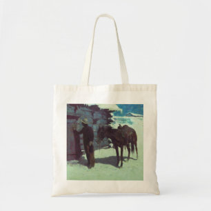Bolsa Tote Cavalo e vaqueiro de inverno neve