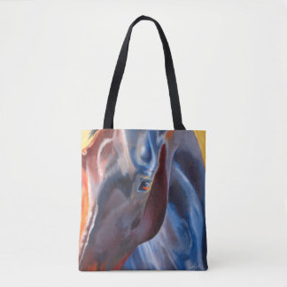 Bolsa Tote Cavalo em Blues Arte moderna sobre cavalos equestr