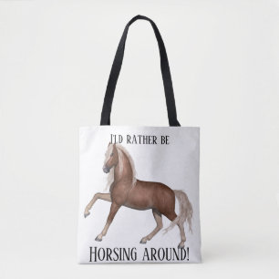Bolsa Tote Cavalo em volta (fundo claro)
