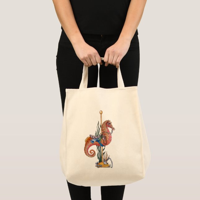 Bolsa Tote Cavalo-marinho de carrossel (Frente (produto))