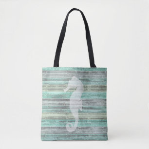 Bolsa Tote Cavalo marinho litoral rústico da decoração