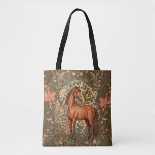 Bolsa Tote Cavalo Marrom Linda Inspirado em William Morris