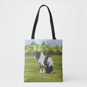 Bolsa Tote Cavalo Preto Pinto Piebald Vanner