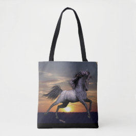 Bolsa Tote Cavalo Roan azul toda sobre - imprima o bolsa,