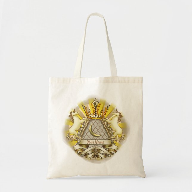 Bolsa Tote Cavalo Unicórnio Escudo da Coroa (Frente)