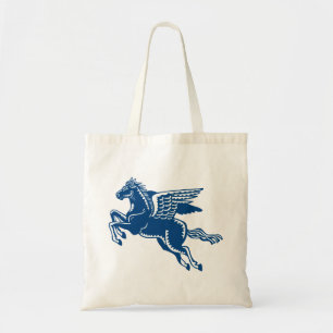 Bolsa Tote Cavalo Voador - Estilo Índigo Azul e Branco