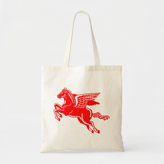 Bolsa Tote Cavalo Voador - Vermelho e Branco (Frente)