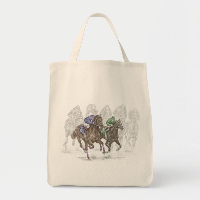 Bolsa Tote Cavalos de Corrida Galopante (Frente)