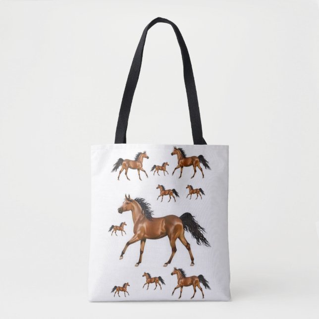 Bolsa Tote Cavalos de toalha (Frente)
