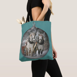 Bolsa Tote Cavalos do Natal