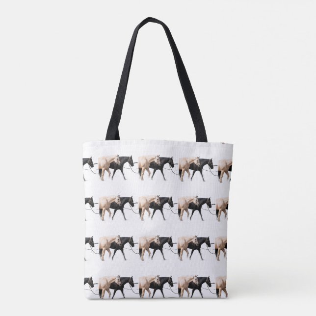Bolsa Tote Cavalos lideram com cavalos (Verso)