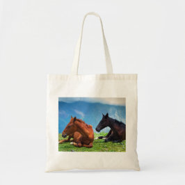 Bolsa Tote Cavalos Moody Mountain: Uma Viagem de Arte Refinad