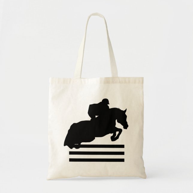 Bolsa Tote Cavalos Mostram Silhueta de Jumper (Frente)