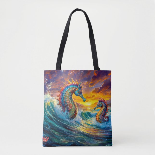 Bolsa Tote Cavalos No Design Sunset Por Rich AMeN Gill (Frente)