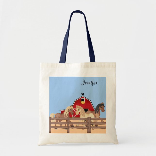 Bolsa Tote Cavalos numa Fazenda (Frente)