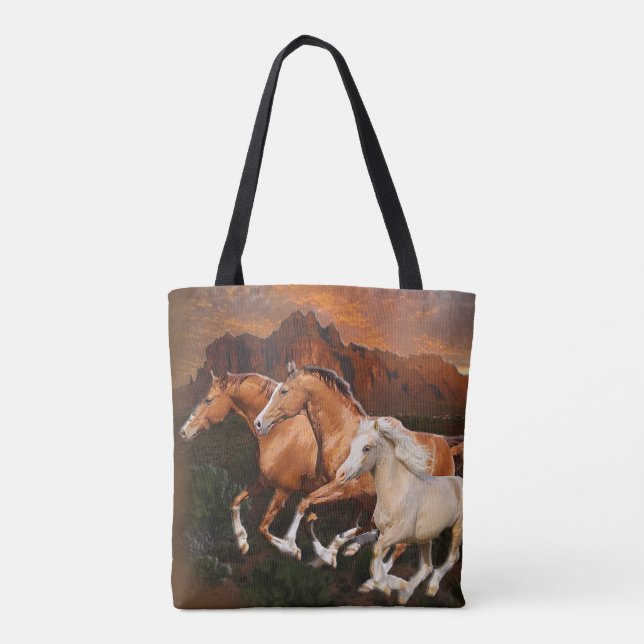 Bolsa Tote cavalos selvagens do Arizona (Verso)