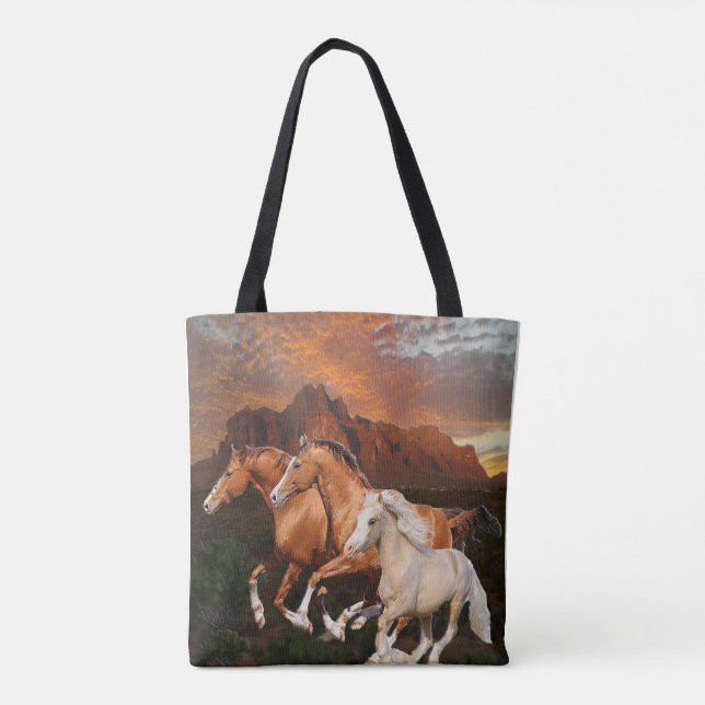 Bolsa Tote cavalos selvagens do Arizona (Verso)