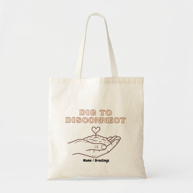 Bolsa Tote Cavar para Desconectar Mindfulness e Jardim de Ate (Frente)