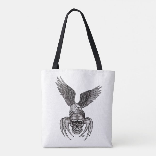 Bolsa Tote Caveira-aranha com águia (Verso)