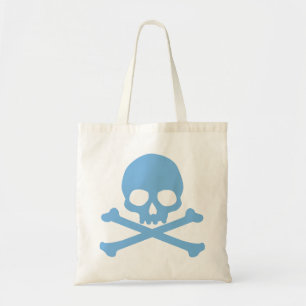 Bolsa Tote Caveira Azul Simples e Crossbones