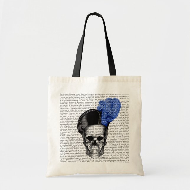 Bolsa Tote Caveira com Chapéu Azul (Frente)