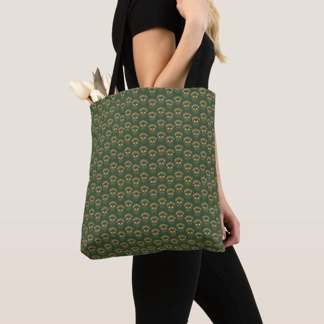 Bolsa Tote Caveira com Grinalda de Flores (Close Up)