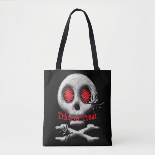 Bolsa Tote Caveira e Aranhas do Halloween Trick ou Tratam