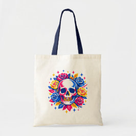 Bolsa Tote Caveira e Flores