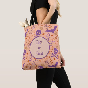Bolsa Tote Caveira e Ossos Cruzados Espantoso Halloween