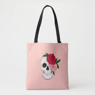 Bolsa Tote Caveira e Rosas