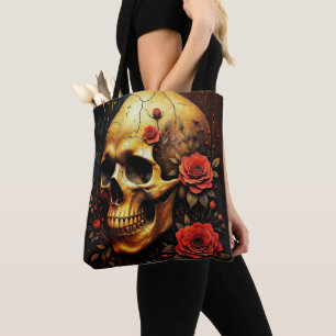 Bolsa Tote Caveira e rosas