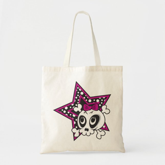 Bolsa Tote Caveira Emo Menina (Frente)