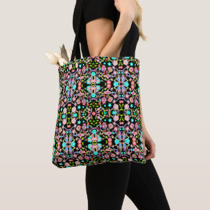 Bolsa Tote Caveira floral colorida fofa