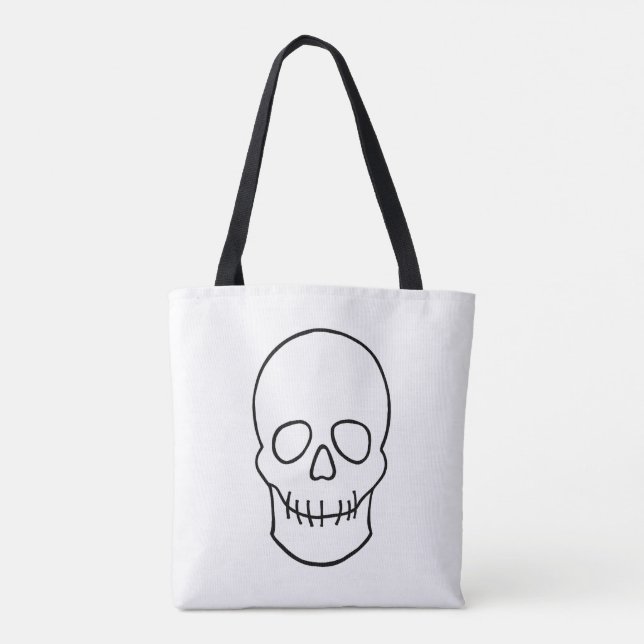 Bolsa Tote Caveira - Preto e Branco (Verso)