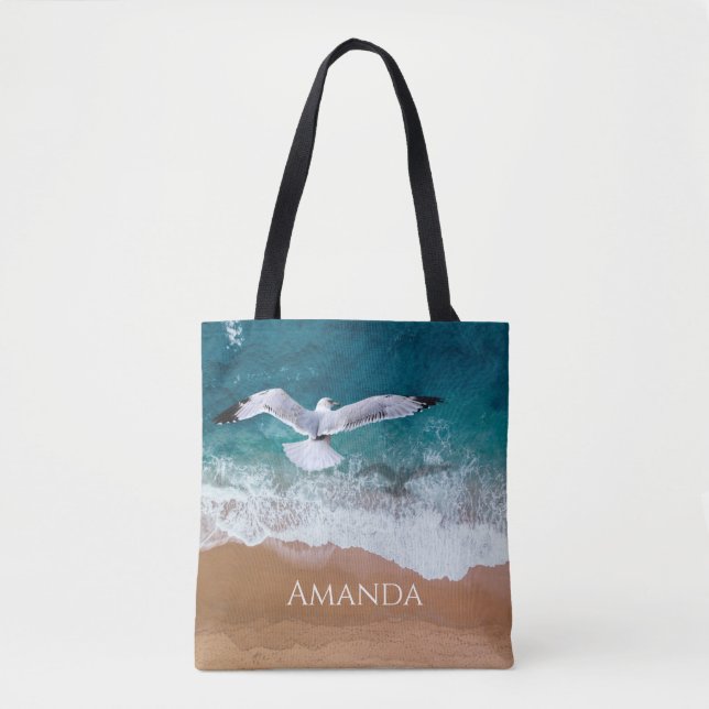 Bolsa Tote Caveira sobre a costa marítima (Frente)