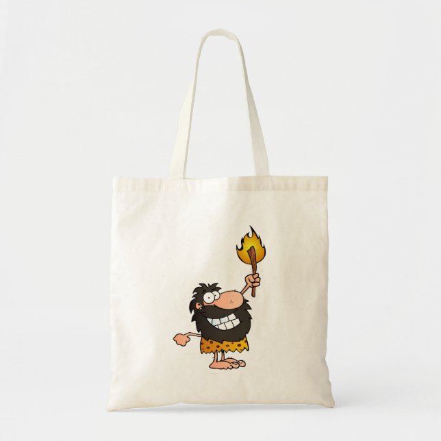 Bolsa Tote Caveman com a Torch (Frente)