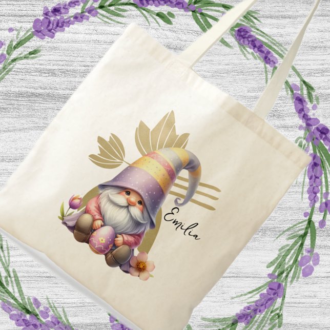 Bolsa Tote Caza de Ovos de Páscoa com Gnomos Fofos (Criador carregado)