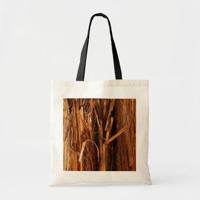 Bolsa Tote Cedar Textura de Latido de Madeira (Frente)