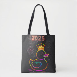 Bolsa Tote Celebração de fogos de artifício do Neon Duck em 2