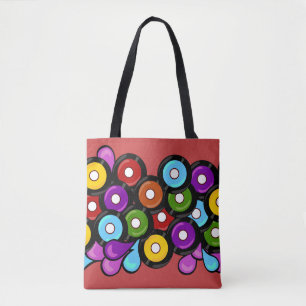Bolsa Tote Celebração de Registro Divertida Padrão de Música 