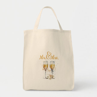 Bolsa Tote Celebração do Sr. e da Sra. Champagne