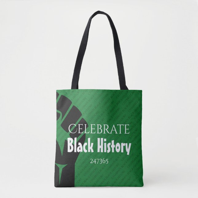 Bolsa Tote CELEBRADO BLACK HISTÓRIA 247365 Verde Personalizad (Frente)