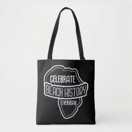 Bolsa Tote Celebrar a história negra todos os dias a preto