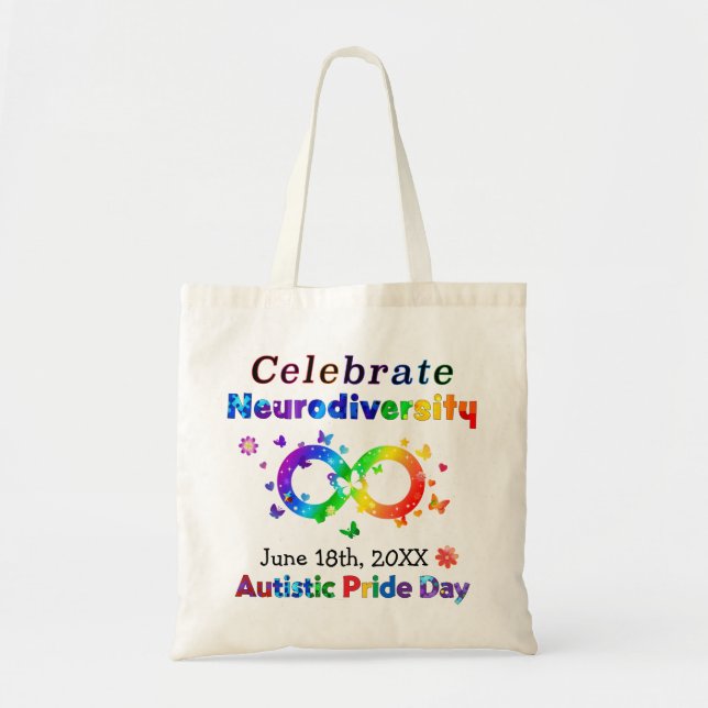 Bolsa Tote Celebrar o Dia do Orgulho Autista da Neurodiversid (Frente)
