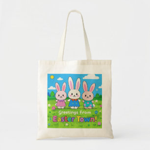 Bolsa Tote Celebrar Páscoas Coloridas Bunnies