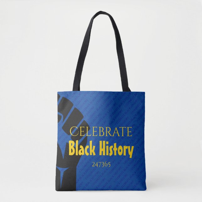 Bolsa Tote CELEBRATE BLACK HISTORY 247365 Personalised Blue (Frente)