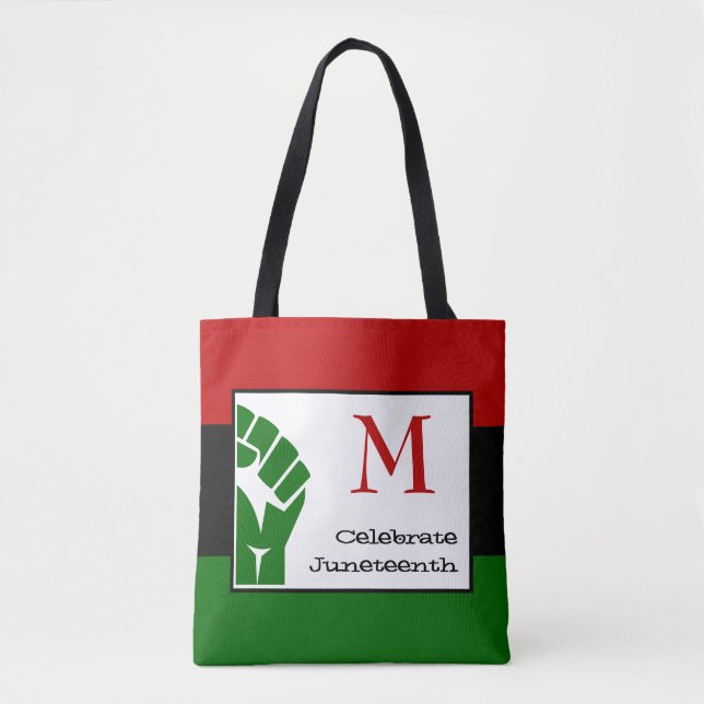 Bolsa Tote CELEBRATE JUNETEENTH MONOGRAM Personalizável (Frente)